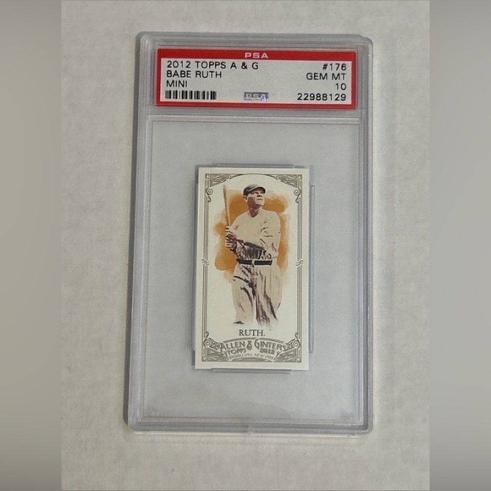 2012 TOPPS ALLEN & GINTER MINI #176 BABE RUTH NEW YORK YANKEES PSA 10